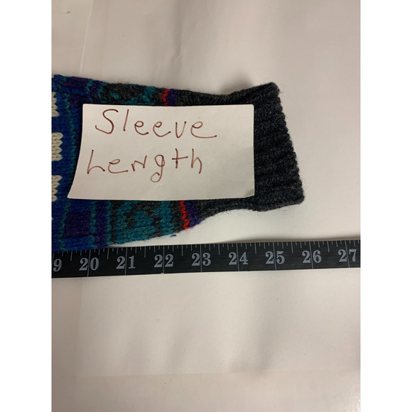 Sweater100% Shetland Wool Fair Isle Nordic Multi Preppy 90s Ski grandpa SZ M - Picture 9 of 11